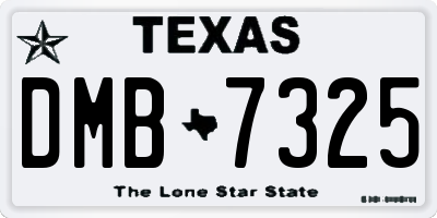 TX license plate DMB7325