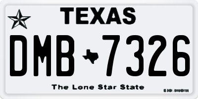 TX license plate DMB7326