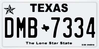 TX license plate DMB7334