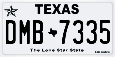TX license plate DMB7335
