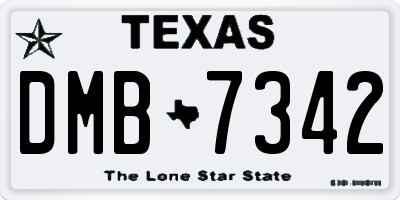 TX license plate DMB7342