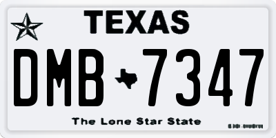 TX license plate DMB7347