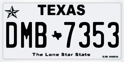TX license plate DMB7353