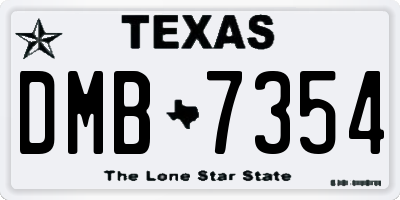 TX license plate DMB7354