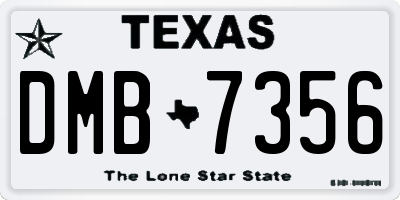 TX license plate DMB7356