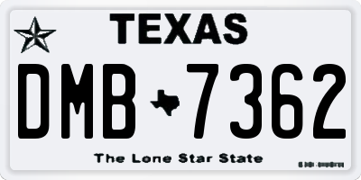 TX license plate DMB7362