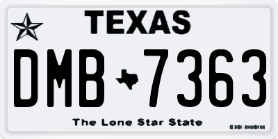 TX license plate DMB7363