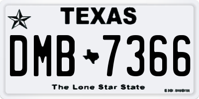 TX license plate DMB7366