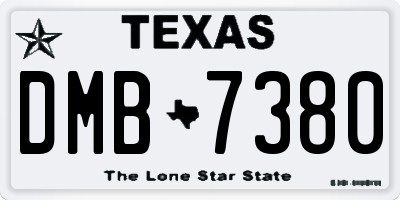 TX license plate DMB7380