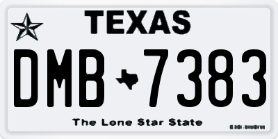 TX license plate DMB7383