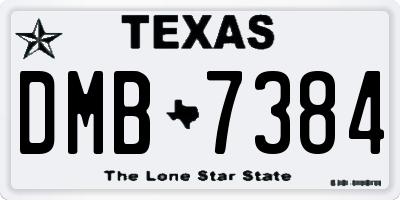 TX license plate DMB7384