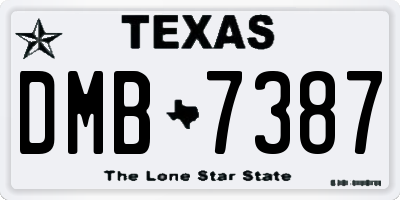 TX license plate DMB7387