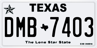 TX license plate DMB7403