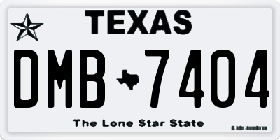 TX license plate DMB7404