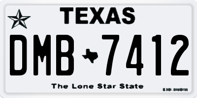 TX license plate DMB7412