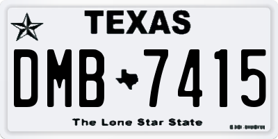TX license plate DMB7415