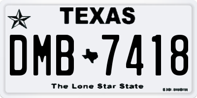 TX license plate DMB7418