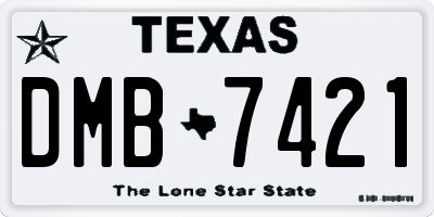 TX license plate DMB7421