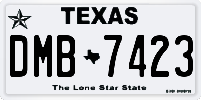 TX license plate DMB7423