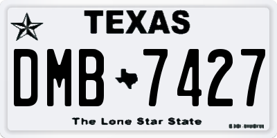 TX license plate DMB7427