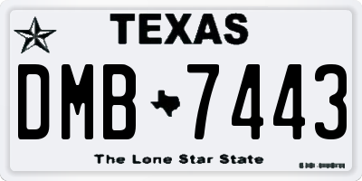 TX license plate DMB7443