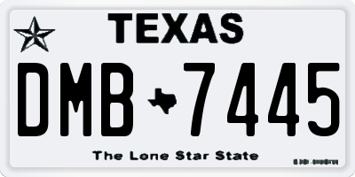 TX license plate DMB7445