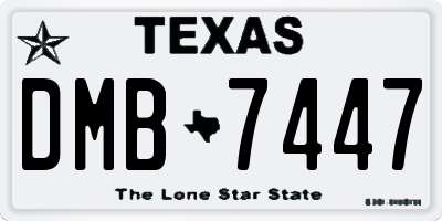 TX license plate DMB7447