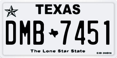 TX license plate DMB7451