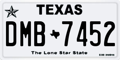 TX license plate DMB7452