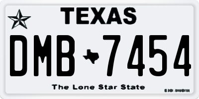 TX license plate DMB7454