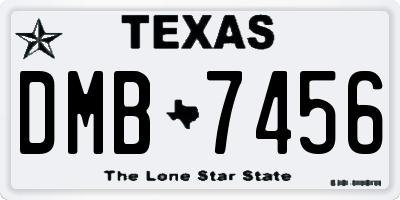 TX license plate DMB7456