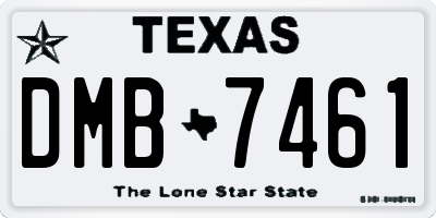 TX license plate DMB7461