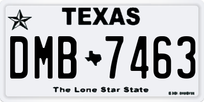 TX license plate DMB7463
