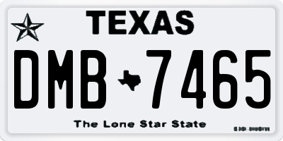 TX license plate DMB7465