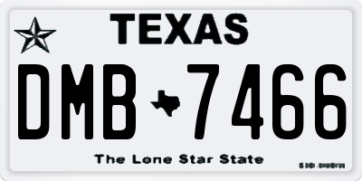 TX license plate DMB7466