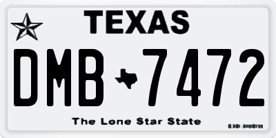 TX license plate DMB7472