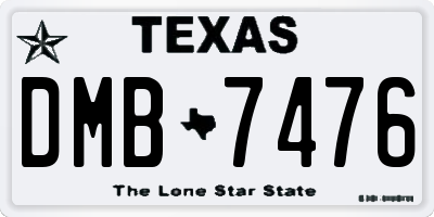 TX license plate DMB7476