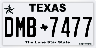 TX license plate DMB7477