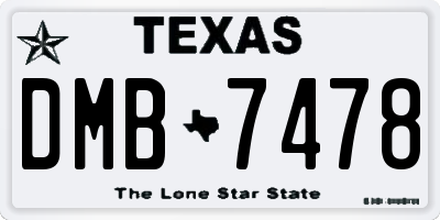 TX license plate DMB7478