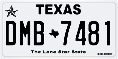 TX license plate DMB7481