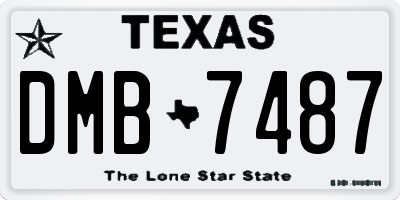 TX license plate DMB7487