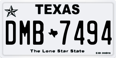 TX license plate DMB7494