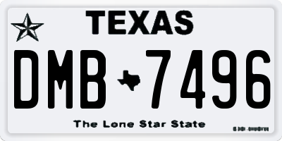TX license plate DMB7496