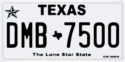 TX license plate DMB7500