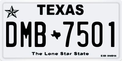 TX license plate DMB7501