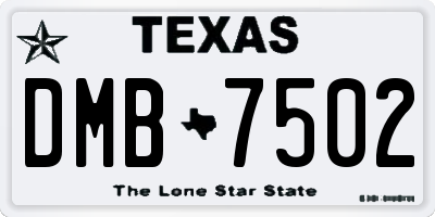 TX license plate DMB7502