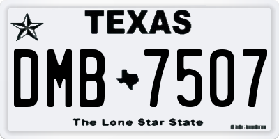 TX license plate DMB7507