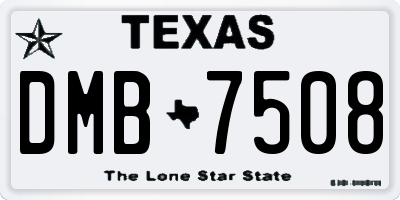 TX license plate DMB7508