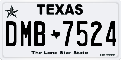 TX license plate DMB7524