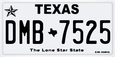 TX license plate DMB7525